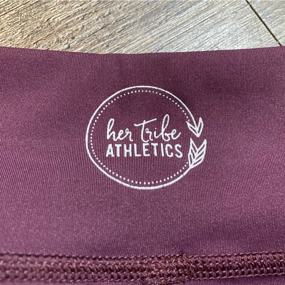 Her Tribe Athletics Women's High-Waisted Leggings Eggplant Size S - Picture 8 of 8